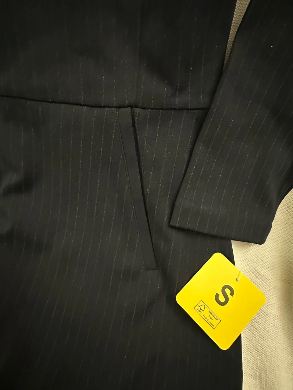 Buffalo David Bitton Black Pinstripe Long Sleeve Sheath Dress - Picture 6 of 6